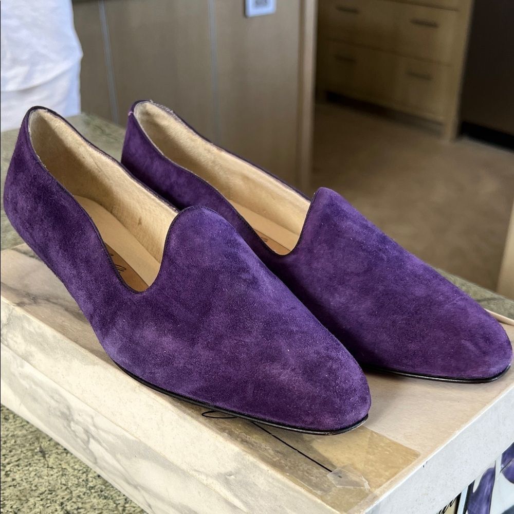 Vintage Purple Suede Men's Slip-Ons